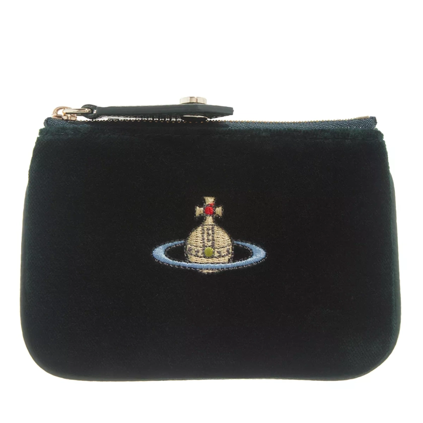 Vivienne Westwood Embroidered Orb Coin Purse Green | Porte-monnaie