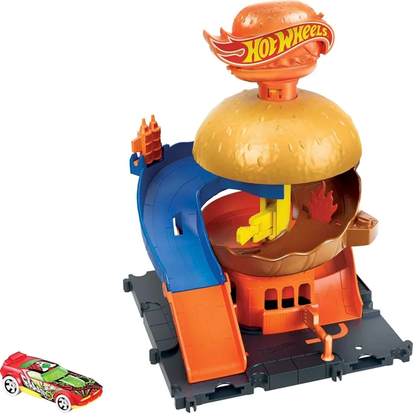 Hot Wheels Mattel - City Burger Blitz Playset : Amazon.com.au: Toys & Games