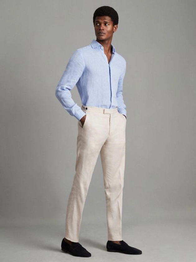 Reiss Kin Slim Fit Linen Adjuster Trousers - REISS