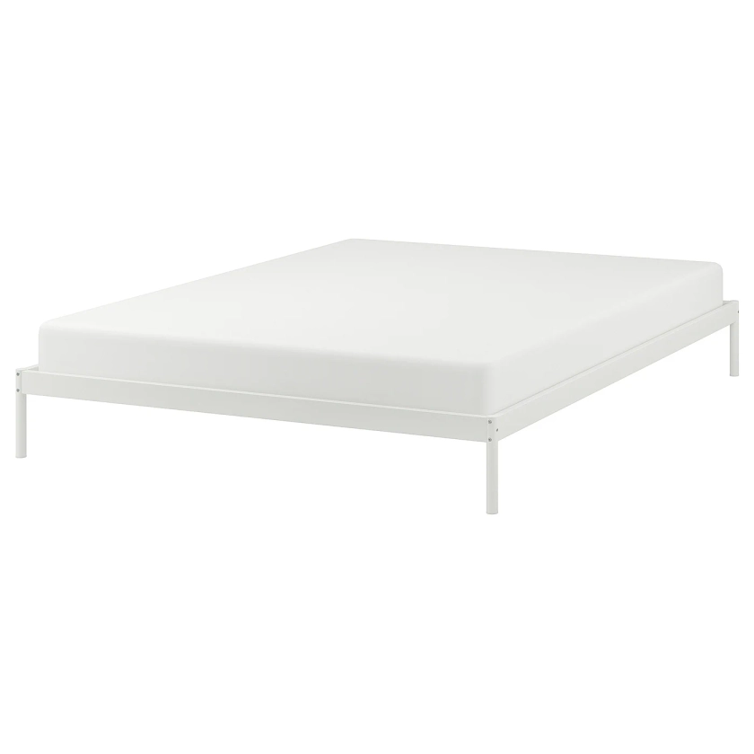 VEVELSTAD bed frame, white, Queen - IKEA