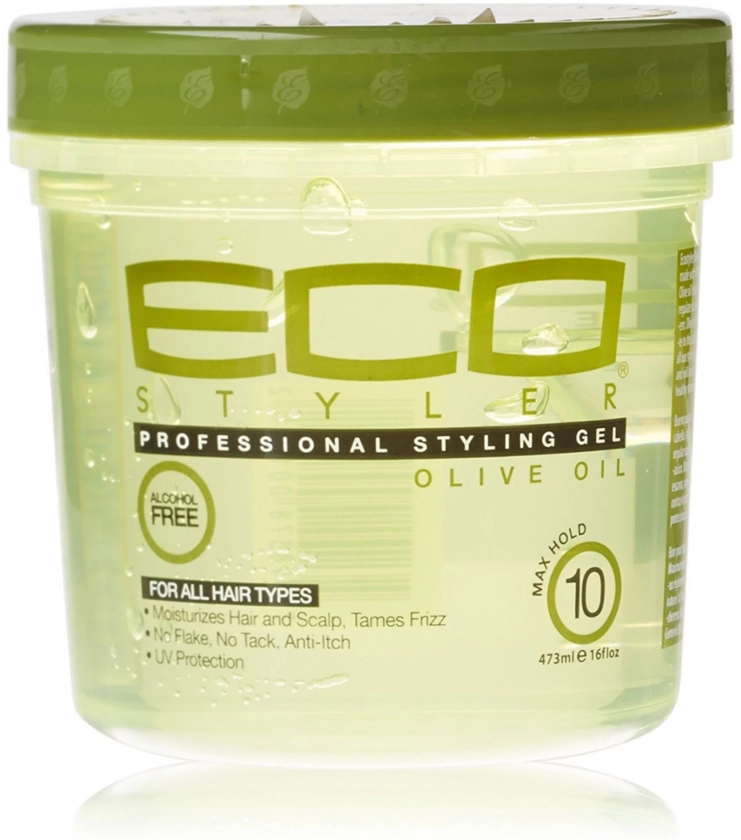 Eco Style Olive Oil Hair Styling Gel, 16 oz, Moisturizing, Unisex