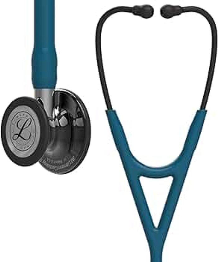 3M Littmann Cardiology IV Diagnostic Stethoscope, 6234, More Than 2X as Loud*, Weighs Less**, Stainless Steel High Polish Smoke-Finish Chestpiece, 27" Caribbean Blue Tube, Mirror Stem, Smoke Headset