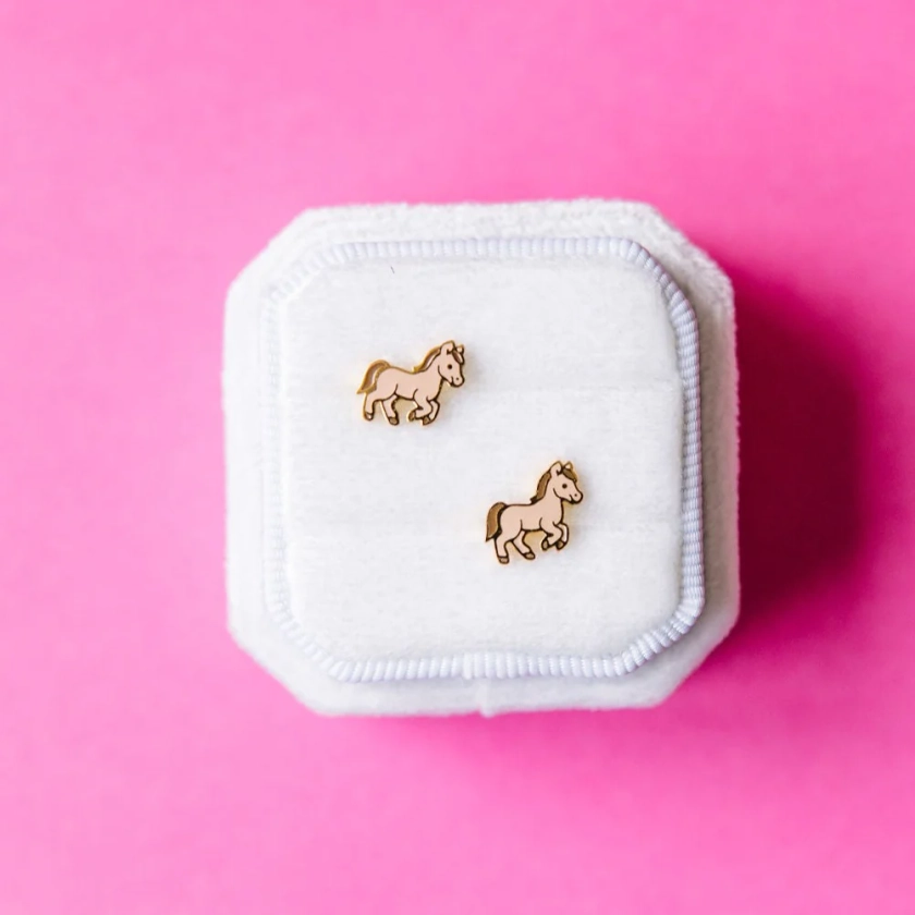 Pony Stud Earrings