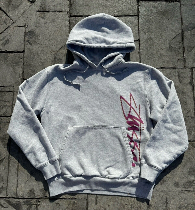 Stussy Graffiti Spellout Pullover Hoodie Size Large Made In Vietnam