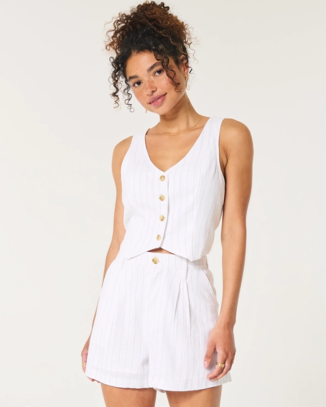 Women's Linen-Blend Vest | Women's Sale | HollisterCo.com