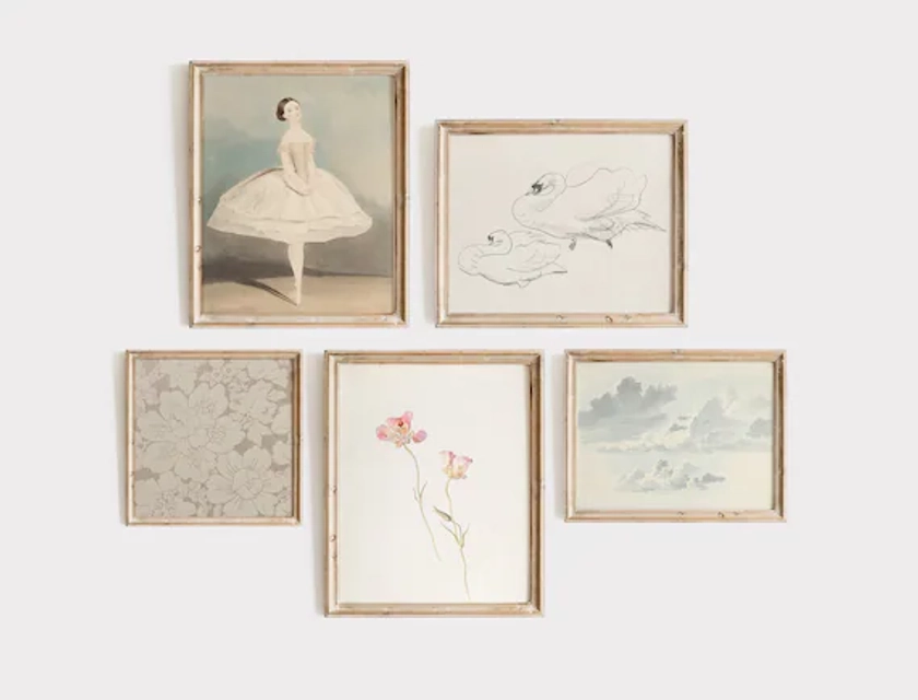 Girls Nursery Gallery Set / Oil Painting / Ballerina / Living Room Art Download / Vintage Art PRINTABLE / Entry Wall Decor