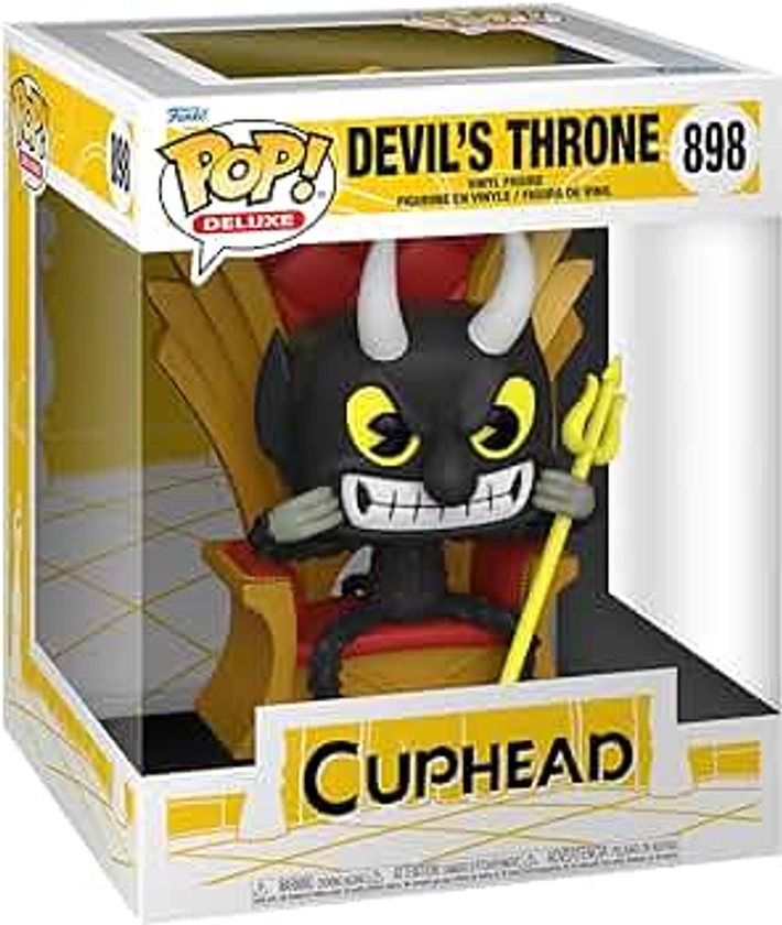 Funko Pop! Deluxe: Cuphead - The Devil in Chair - Figurine en Vinyle à Collectionner - Idée de Cadeau - Produits Officiels - Jouets pour Les Enfants et Adultes - Video Games Fans