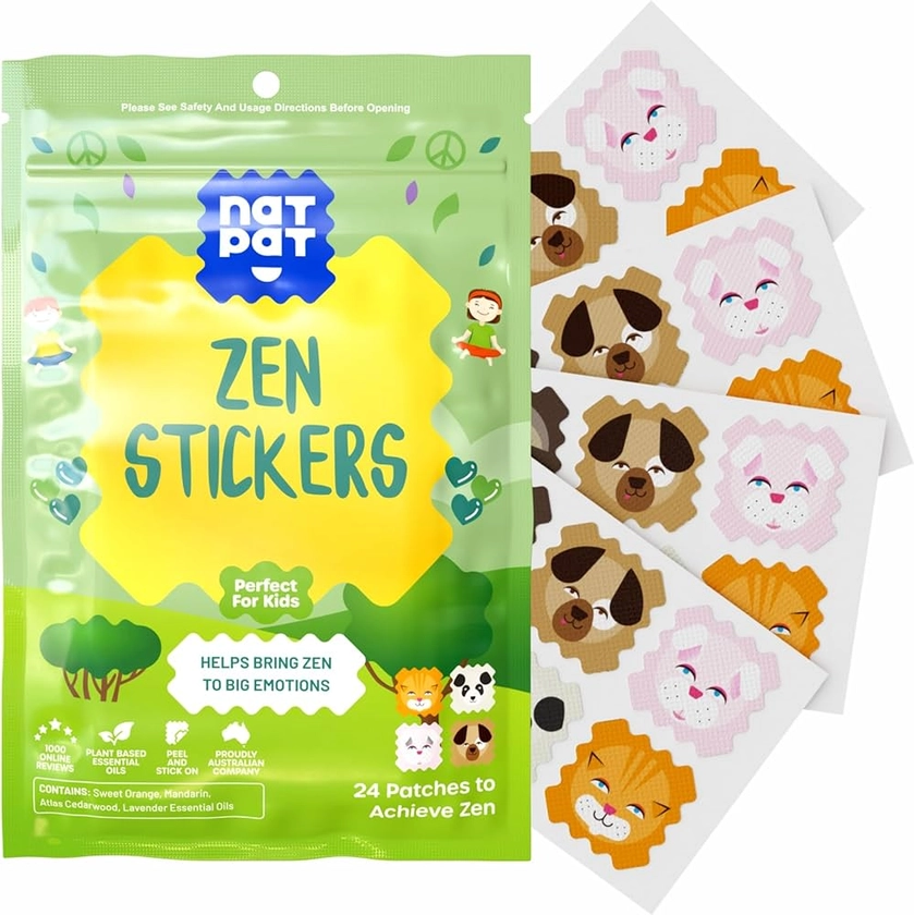 NATPAT BuzzPatch Zen Patch Mood Calming Stickers for Kids and Adults (24 Pack) – The Natural Patch - Chemical and Drug Free, Mood Support for Relaxation, Calm and Emotion Regulation