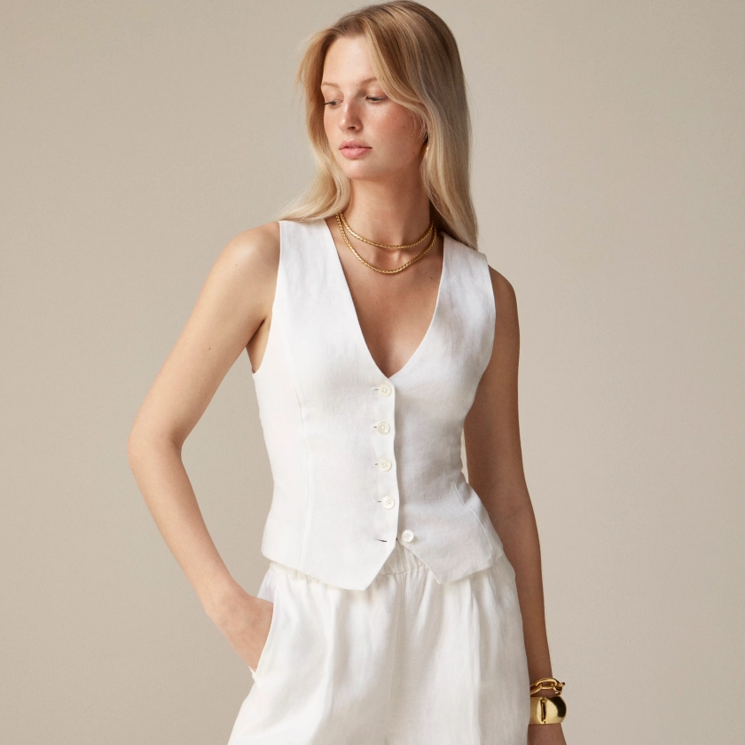 Slim-fit linen vest