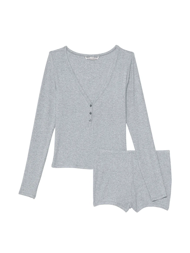 Buy Ribbed Modal Henley Short Set - Order Pajamas Sets online 1120114400 - Victoria's Secret US