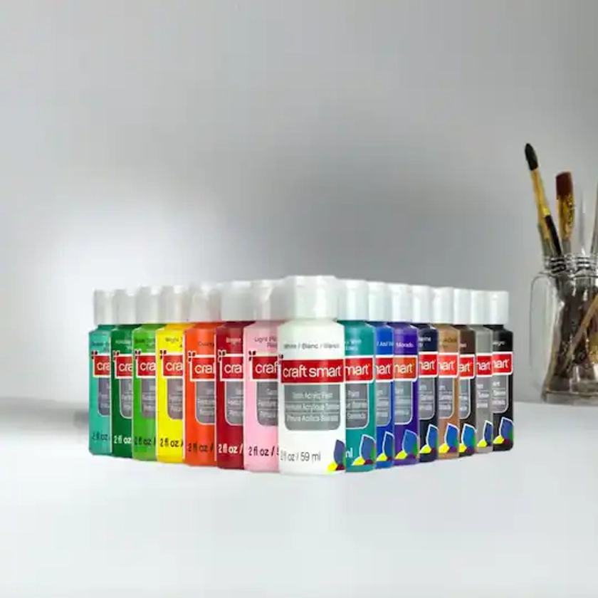 16 Color Satin Acrylic Paint Value Pack by Craft Smart®