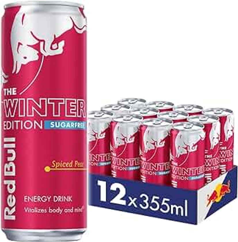Red Bull Energy Drink Sugar Free Winter Edition Spiced Pear 355ml x12