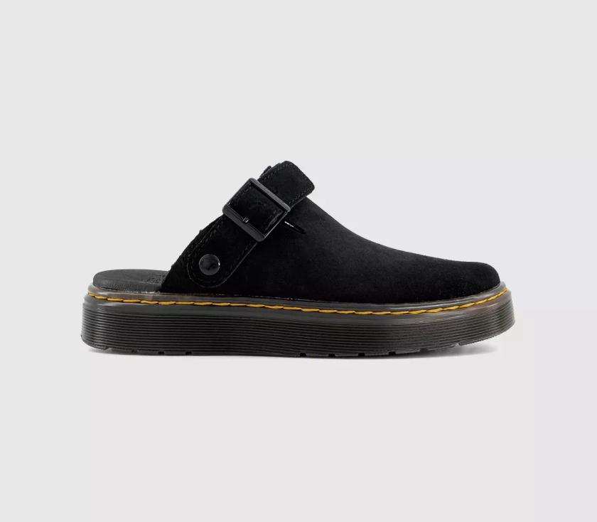Dr. Martens Carlson Mules Black Suede - Flat Shoes for Women