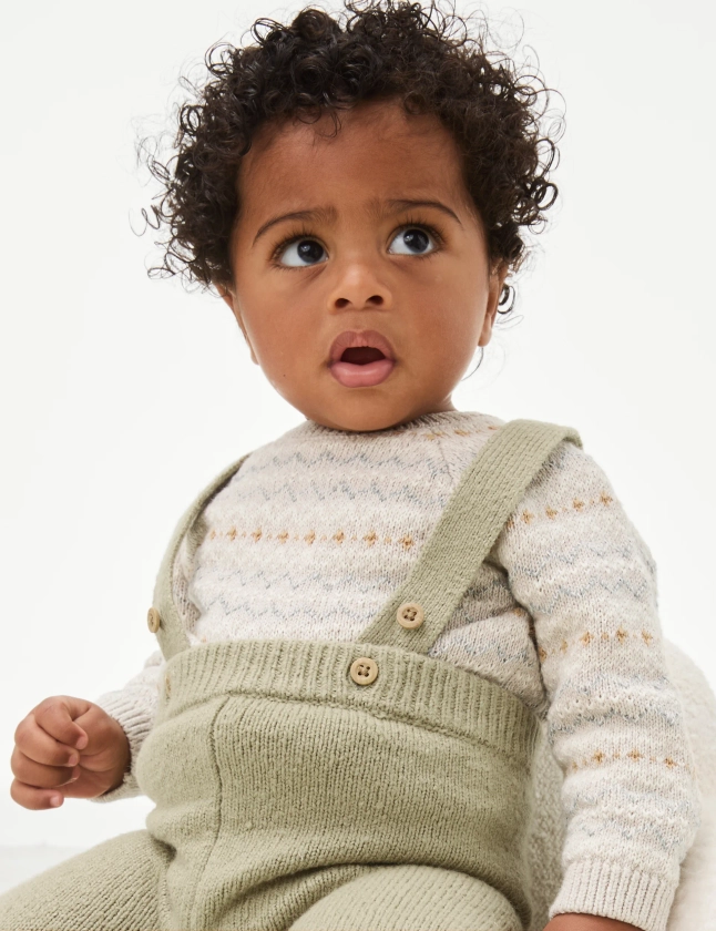 3pc Cotton Rich Knitted Outfit (7lbs-1 Yrs)) | M&S Collection | M&S