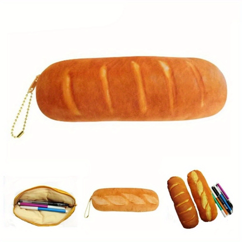 Kawaii Simulate Bread Pencil Case New Funny Large Capacity Multifunction Pen Bag Individual Pencilcase Bag Gift Stationery