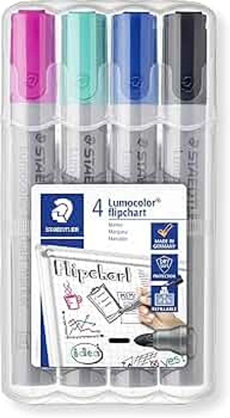 STAEDTLER 356 WP4-1 Lumocolor Flipchart Markers (Pack of 4)