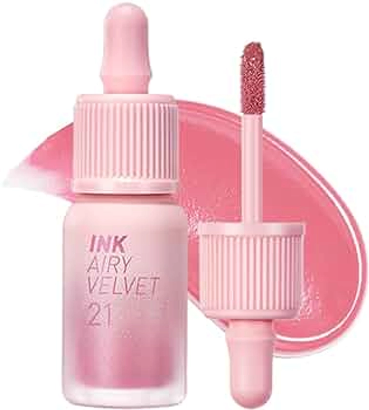 Peripera Ink Airy Velvet Lip Tint, Liquid Lip (0.14 fl oz, 021 FLUFFY PEACH)