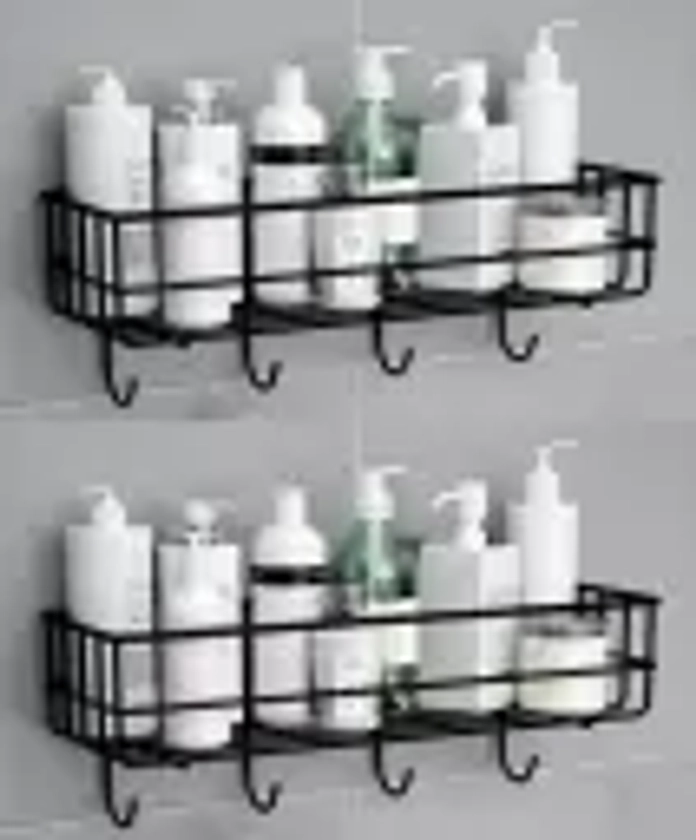 Zolento GI Self-Adhesive Wall Shelves for Bathroom Organizer/ Storage/ Rack Iron Wall Shelf