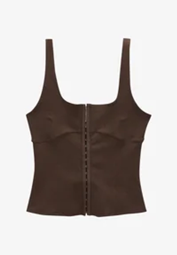 PULL&BEAR STRAPPY CORSETRY - Débardeur - brown/marron - ZALANDO.BE