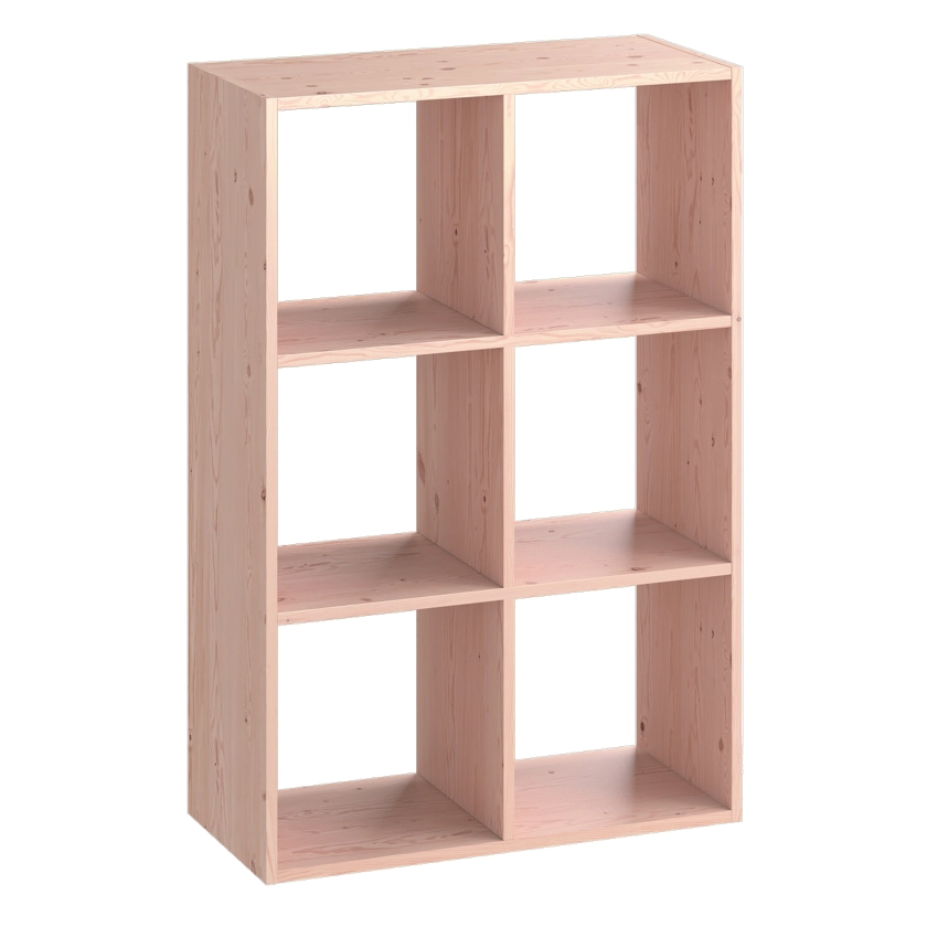 Mensola a muro 6 cubi Kub SPACEO rettangolare in legno L 70 x H 104.9 x P 31.7 cm beige