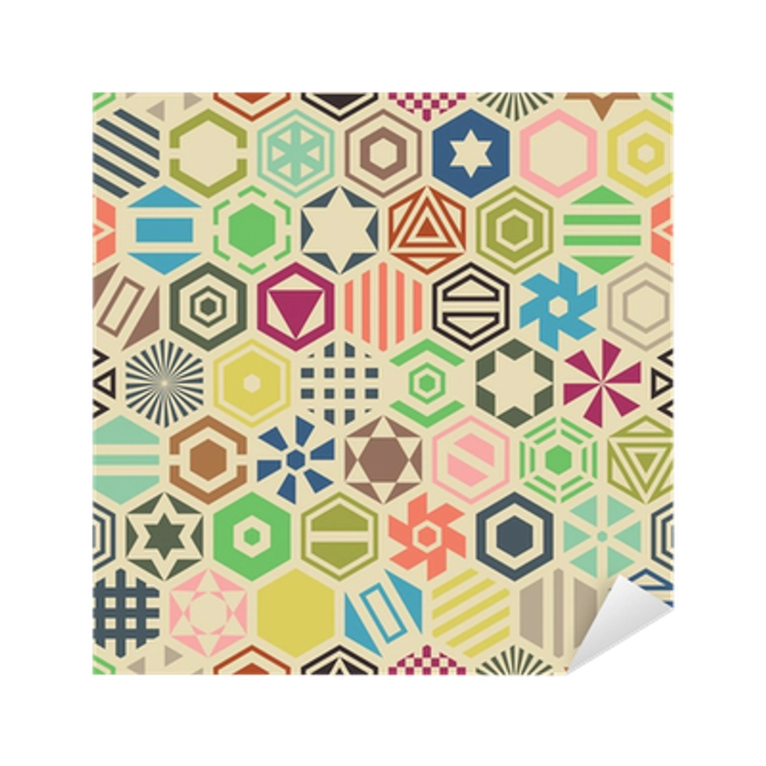 Sticker Hexagon seamless pattern. - PIXERS.NET.AU