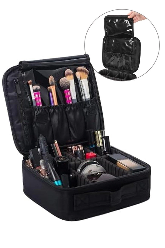 Beauty Tools | Waterproof Vanity Travel Makeup Storage Cosmetic Toiletry Bag Organizer with Adjustable Compartment | Living and Home