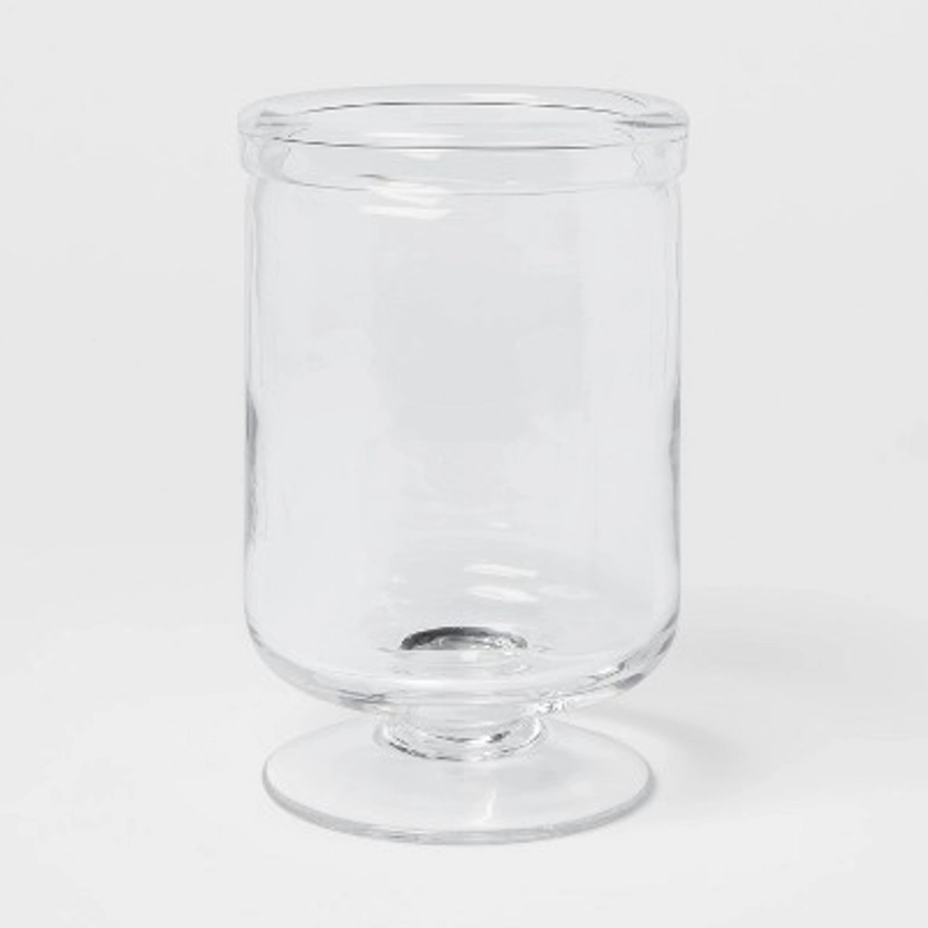 7.5&#34; x 5&#34; Glass Seeded Hurricane Candle Holder Clear - Threshold&#8482;