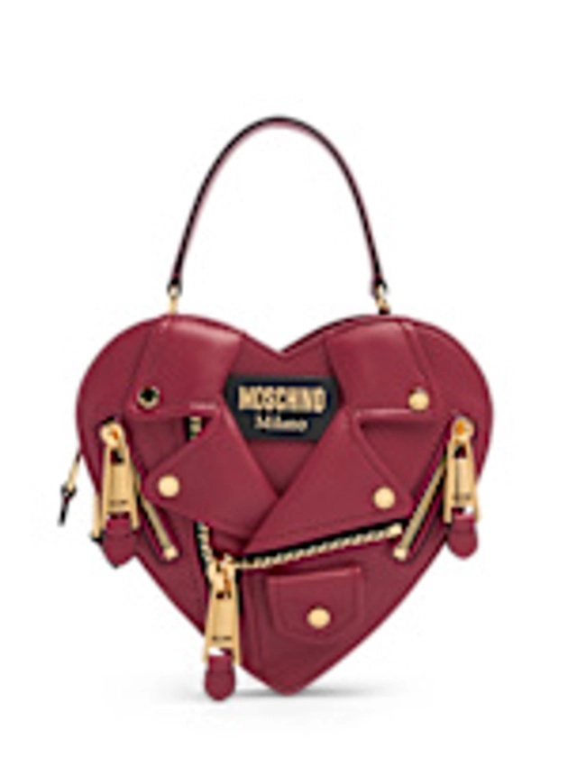 Sac &#224; main en cuir nappa biker - Moschino - Femme  - Violet - Unique