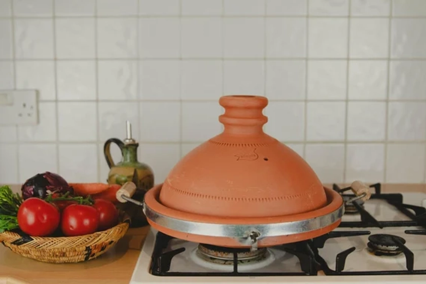 Moroccan Handmade Clay Cooking Tagine - Terracotta Tagine - This Tajine is perfectly sized to serve 4-6 people -  Tajine 30cm