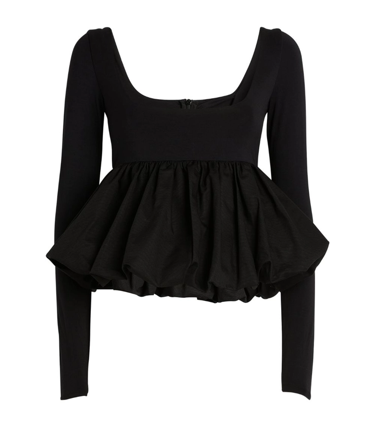 Womens THE LINE BY K black Bubble-Peplum Uwe Top | Harrods # {CountryCode} 