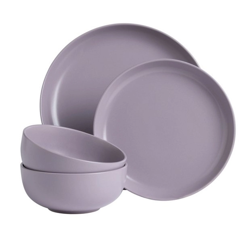 Buy Habitat Matte Glaze 12 Piece Stoneware Dinner Set - Lilac | Dinnerware and dinner sets | Argos