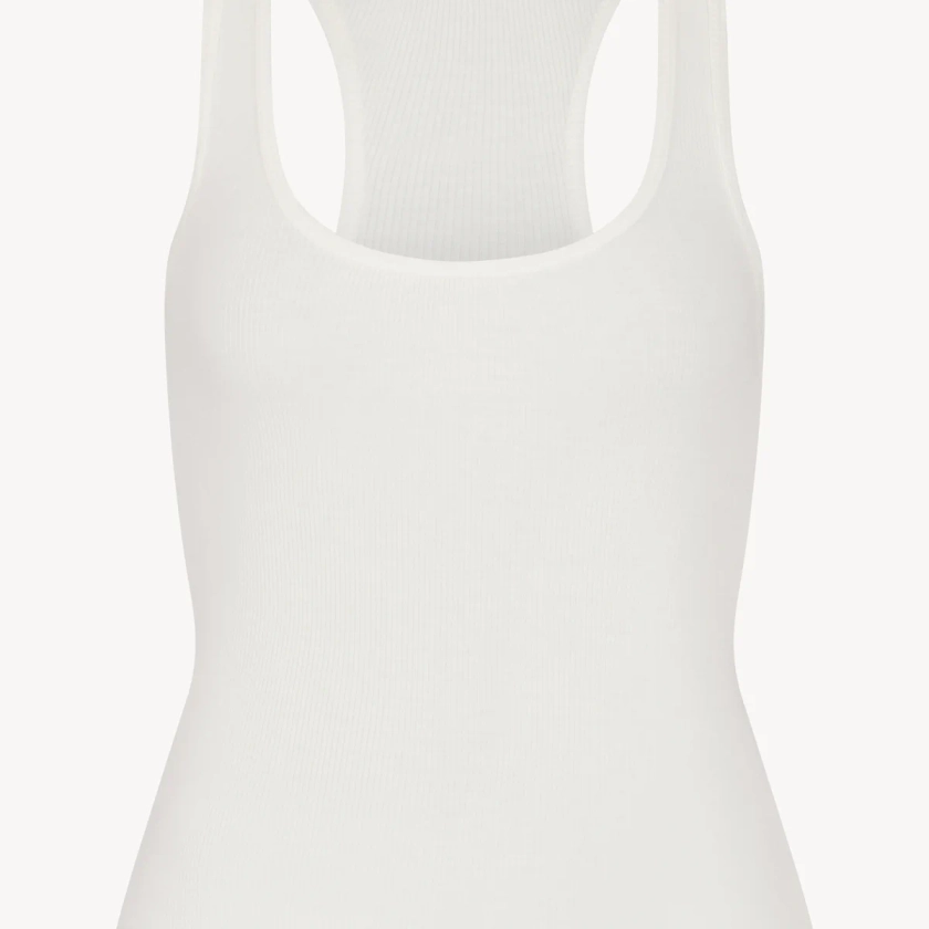 Rib Racerback Tank Ivory