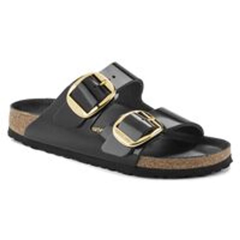 Arizona Big Buckle Natural Leather Patent High Shine Black | BIRKENSTOCK