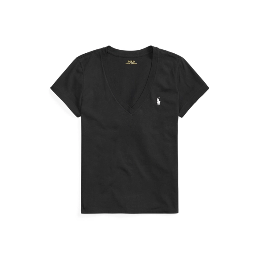 Cotton Jersey V-Neck T-Shirt for Women | Ralph Lauren® UK