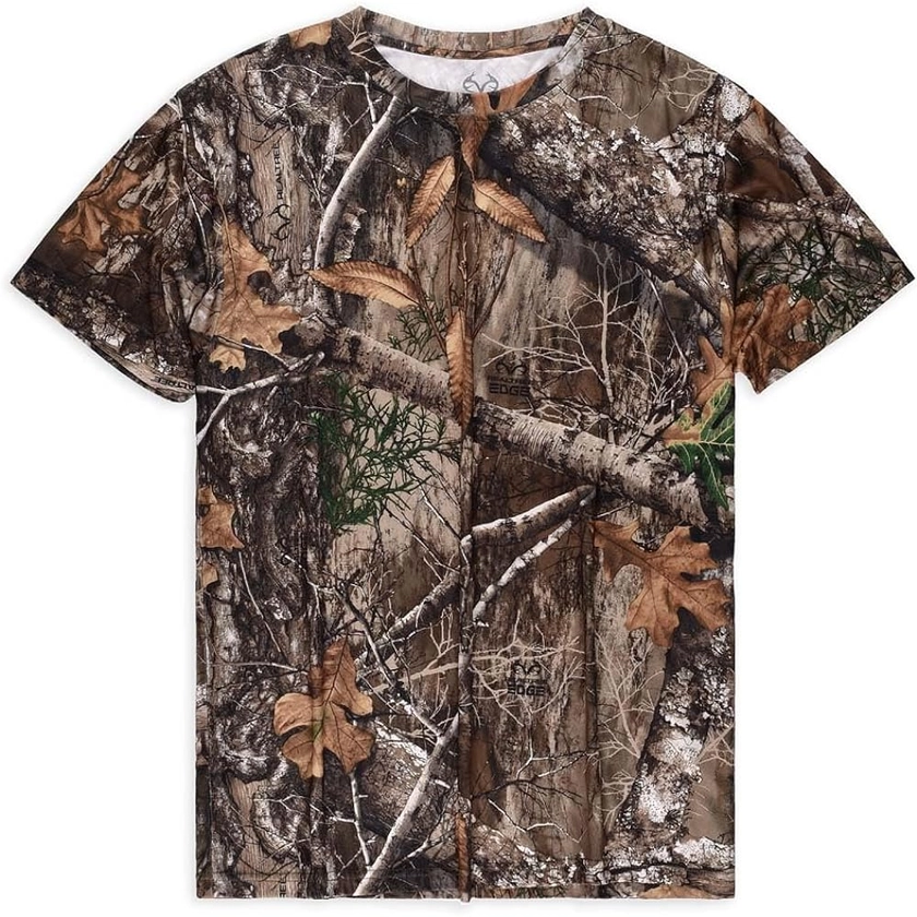 Realtree Camouflage Short Sleeve Shirt for Men and Women Hunting Camo Crewneck Tee