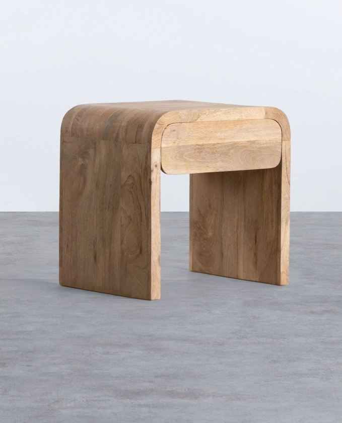 Table D'Appoint avec Tiroir en Bois de Manguier (61x45,5 cm) Vanile