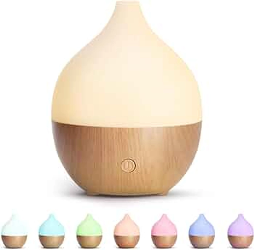 SALKING Essential Oil Diffuser, 100ml Small Aromatherapy Diffuser, Ultrasonic Diffusers for Essential Oils, Cool Mist Humidifier with Warm White Lights, Auto Shut-Off Function, for Office Home