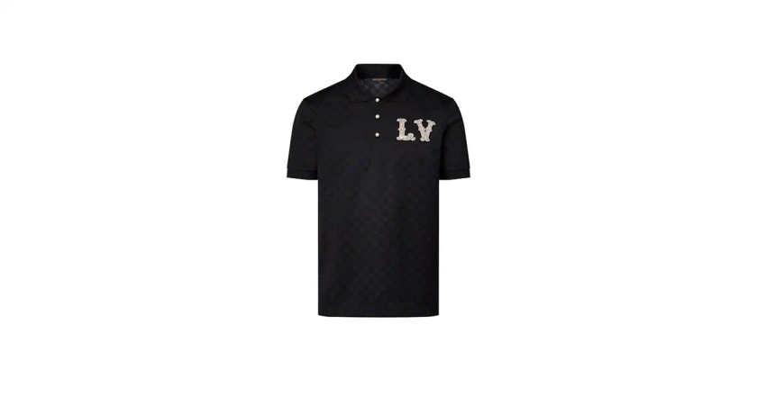 Les collections de Louis Vuitton : Polo à patch LV brodé en coton piqué