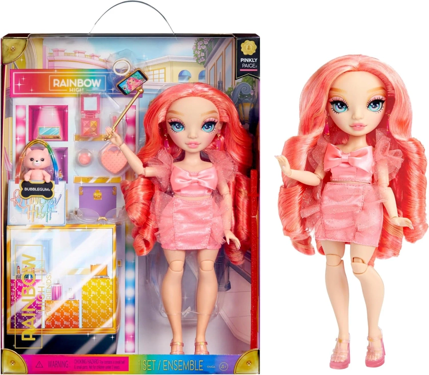 Rainbow High Boneca da moda - Pinkly Paige - Boneca da moda rosa em ro