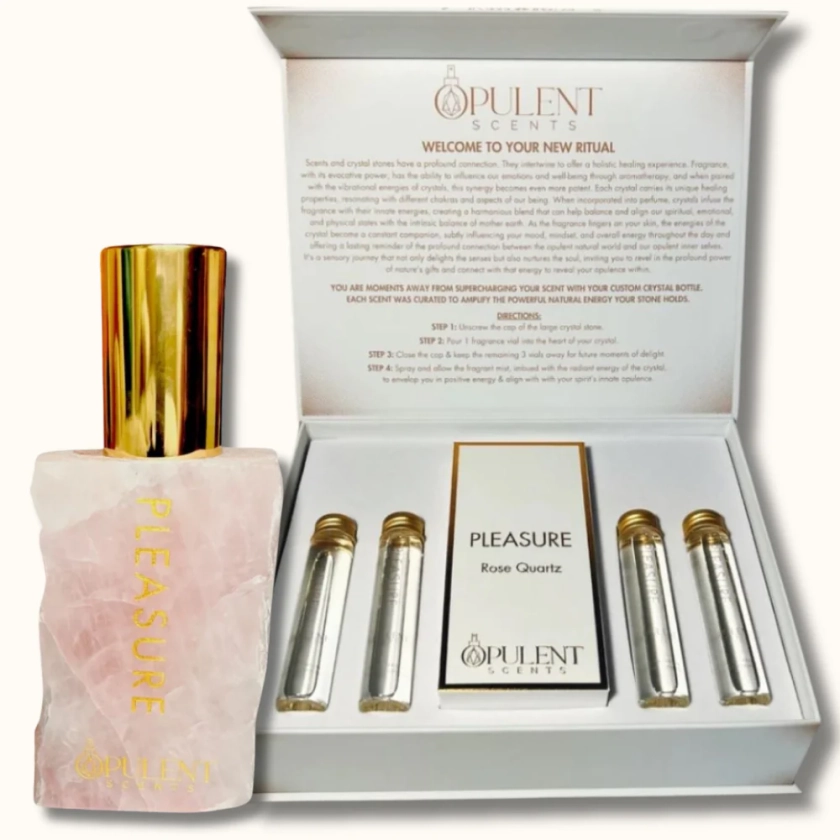 Opulent Scents - Pleasure with Rose Quartz Crystal Energy Perfume
