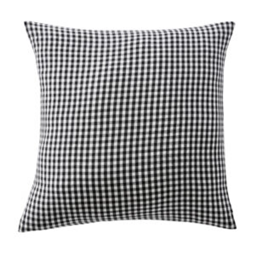 Taie d'oreiller carrée gaze de coton (60 x 60 cm) Vickie Noire - Linge de lit - Eminza