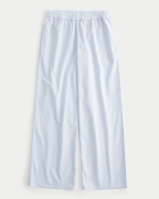 Women's Poplin Wide-Leg Sleep Pants | Women's Bottoms | HollisterCo.com