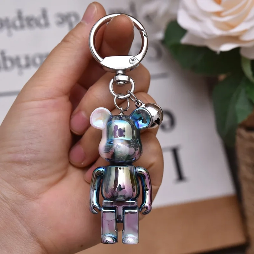 JOAnimal Butter Keychain for Couples, Key Ring for Bags, Creative Fashion, Cool Car Accessrespiration Pendant, Colorful Bear, Gift