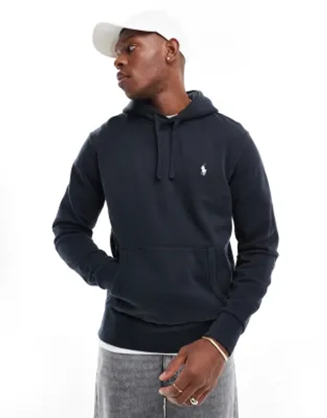 Polo Ralph Lauren - Sweat à capuche à logo emblématique en tissu-éponge bouclé - Noir délavé | ASOS