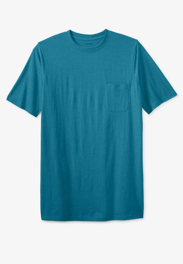 Shrink-Less™ Lightweight Longer-Length Crewneck Pocket T-Shirt