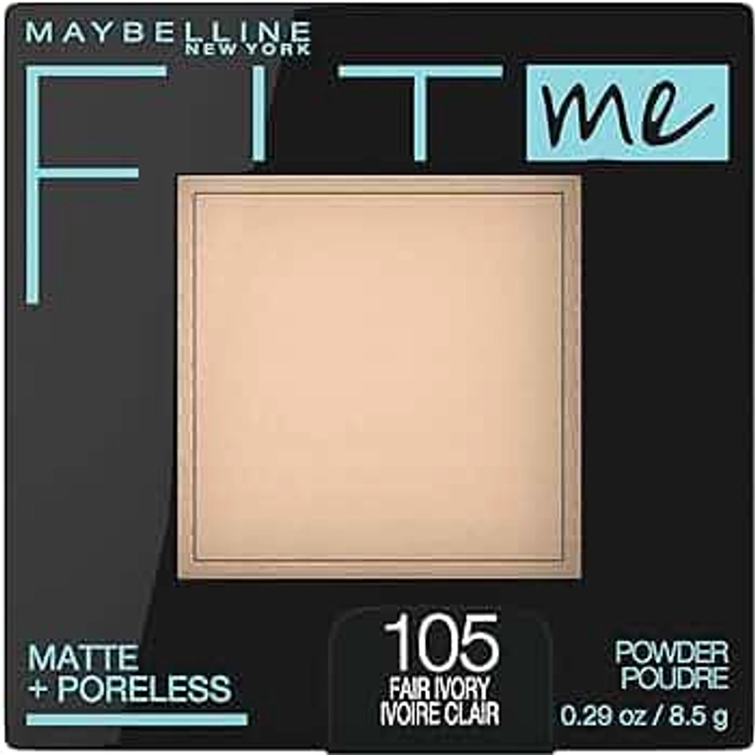 Maybelline Fit Me Matte + Poreless Pressed Face Powder Makeup & Setting Powder, Fair Ivory, 1 Count