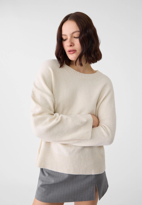 Soft-touch knit sweater - Women's Knitwear | Stradivarius Italy