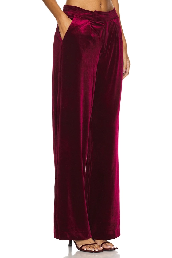 BLANKNYC High Waisted Pleated Trouser in Dark Red | REVOLVE