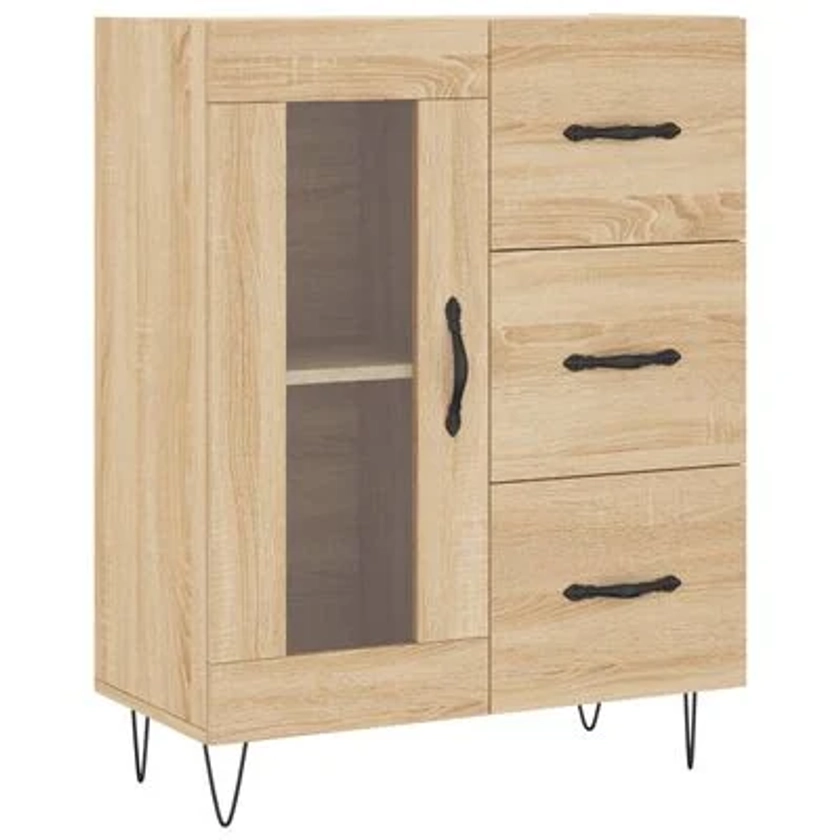 vidaXL Buffet chêne sonoma 69,5x34x90 cm bois d'ingénierie