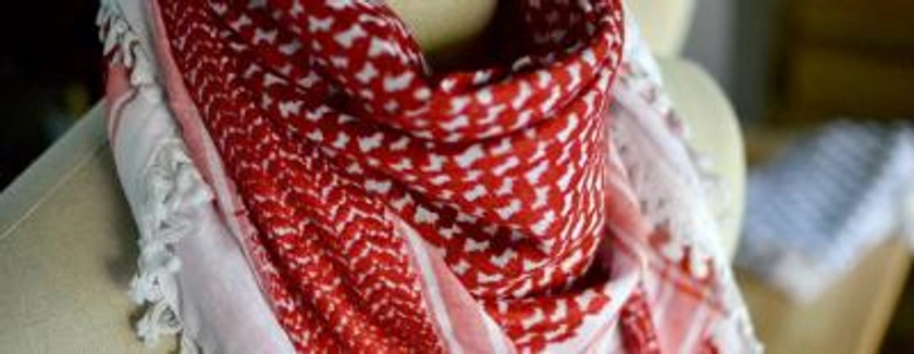 Keffieh palestinien Original rouge et blanc (FPLP)